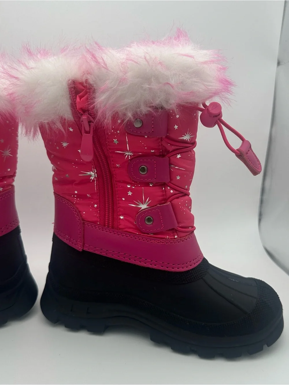Dream Pairs Pink/Black/White Winter Waterproof Snow Boots w/ Fur Size 10